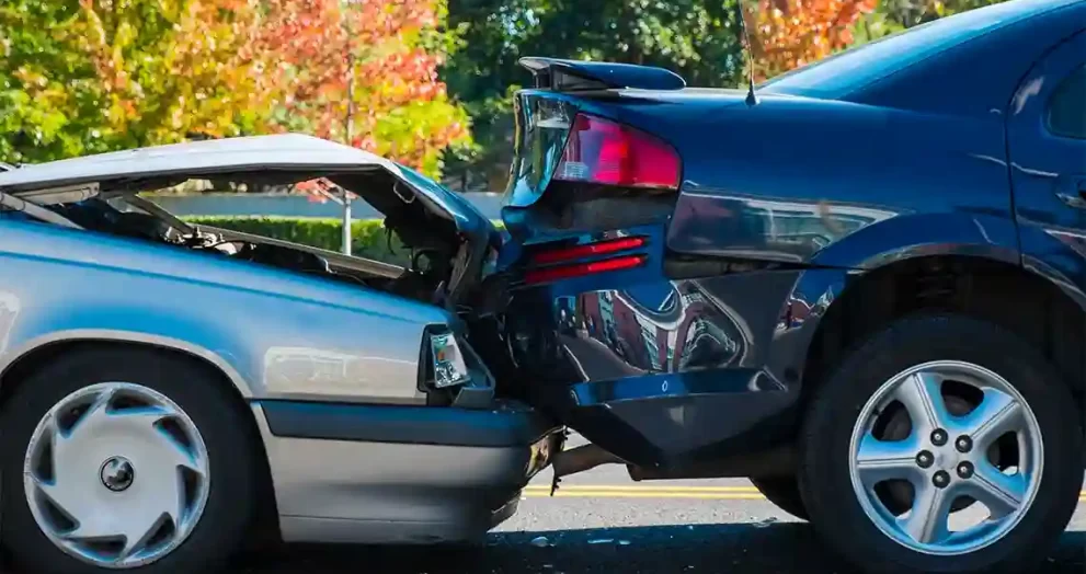 car following an accident